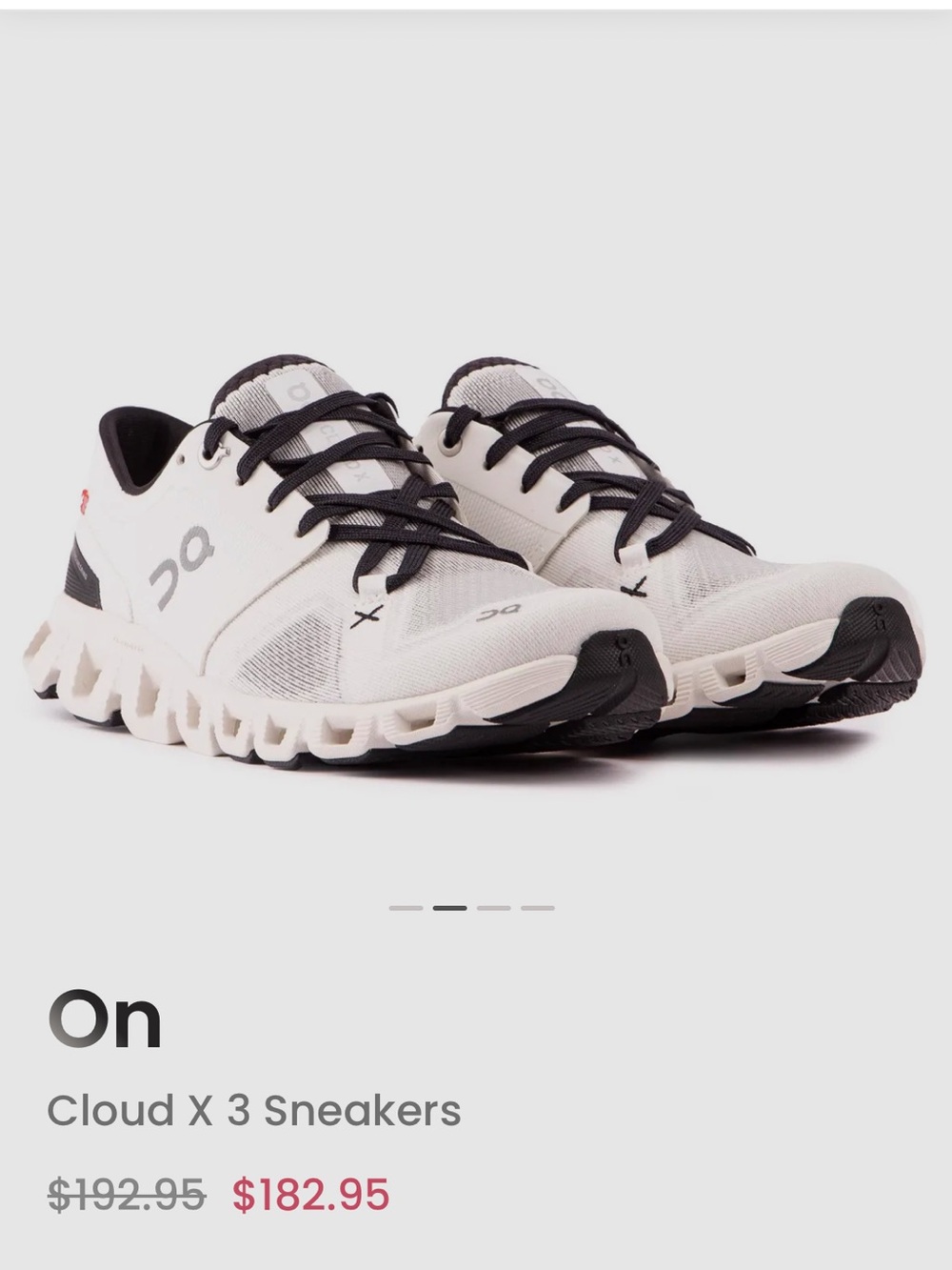 On Running Cloud X 3 Sneakers — White and Black worn only once